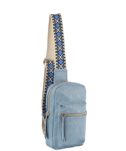 Aztec Tribal Printed Strap Messenger Bag JYM-0431 DARK BLUE